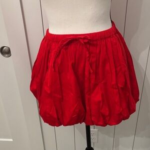 Vibrant Red Bubble Skirt - XS